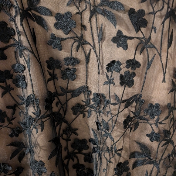 NWT Soieblu Lace Midi Dress Black And Nude XL - Picture 4 of 7